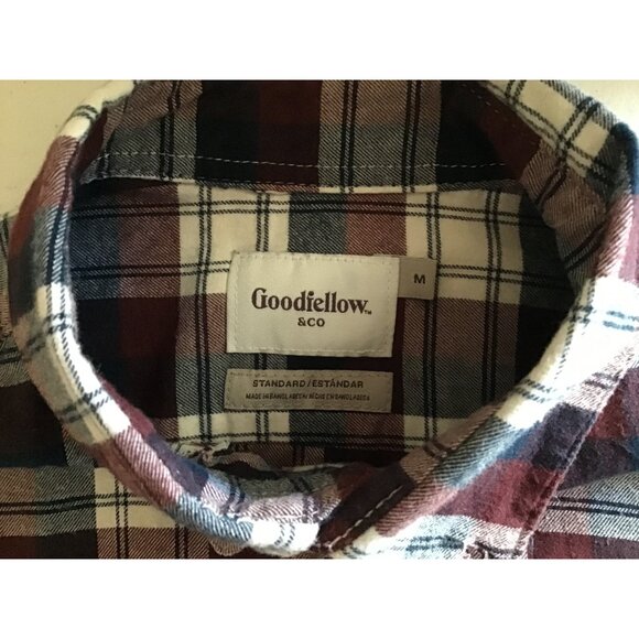 GOODIELLOW- MEN CHECKED 100% COTTON FLANNEL SHIRT SIZE MEDIUM - Picture 5 of 6